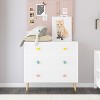 ORRD Kids 3-Drawer Dresser, White Nursery Storage Cabinet with Anti-Tip Design, Baby Nightstand for Bedroom and Toddler Room - 2 of 4