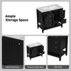36 Inch Bathroom Vanity, Bathroom Storage Cabinet With 3 Drawers, Bottom Open Shelves Cabinet - 3 of 4