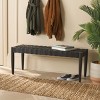Walda Leather Woven Bench - Black - Safavieh - 3 of 4