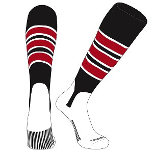 PEAR SOX OTC Baseball Softball Stirrup Socks (C, 5in) Black, White, Red - 1 of 3