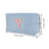 Unique Bargains Corduroy Rectangular Letter Makeup Bag Sky Blue 1 Pc - 2 of 4
