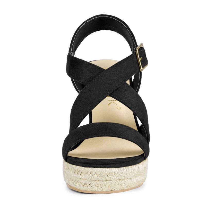 Allegra K Women's Espadrilles Platform Slingback Wedges Sandals, 3 of 8