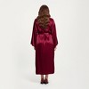 Anna-Kaci Lounge Women's PLus Size Satin Robe and Slip Set with Smooth Draping Fabric and Elegant Silhouette - 3 of 4