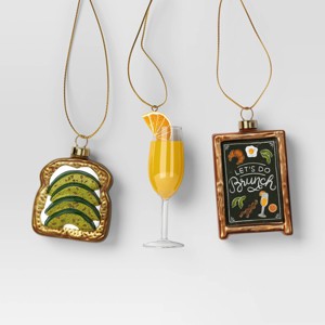 Christmas Gift Ornament Set 3pc Glass Brunch - Wondershop™ - 1 of 4