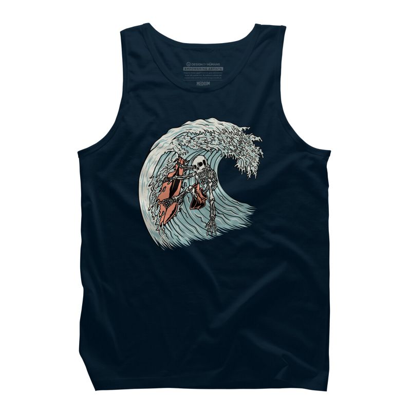 Men's Design By Humans Death Surfer By quilimo Tank Top, 1 of 4