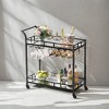 Bar Cart , Home Bar Serving Cart, Wine Cart With 2 Mirrored Shelves, Wine Holders, Glass Holders, For Kitchen, Dining Room - 4 of 4