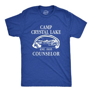 Mens Camp Crystal Lake T shirt Funny Graphic Camping Vintage Adult Novelty Tees - Crazy Dog Men's T Shirt - 1 of 4
