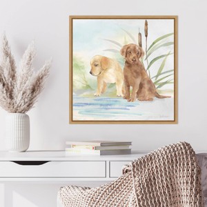 Amanti Art Woodland Dogs II by Cynthia Coulter Framed Wall Art Print - 1 of 4