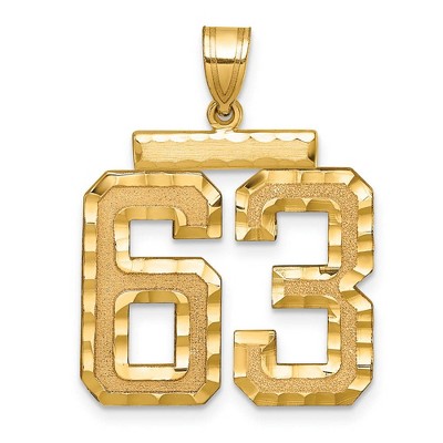 Black Bow Jewelry 14k Yellow Gold, Varsity Collection, Large D/C Pendant Number 63