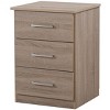 NicBex Nightstand with 3 Drawers,Bedside Table with Handles and  Gray/Brown finish,Modern Side Table for Bedroom,Living Room,Gray/Brown - 3 of 4