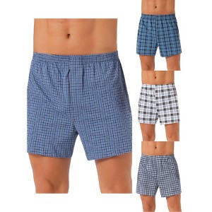 INSPIRE CHIC Men's 4 Pack Classic Plaid Pattern Boxer Shorts Underwear - 1 of 4