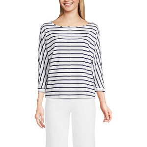 Lands' End Women's Lightweight Jersey Boatneck Dolman Sleeve Top - 1 of 4