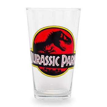 Silver Buffalo Jurassic Park Logo Pint Glass | Holds 16 Ounces