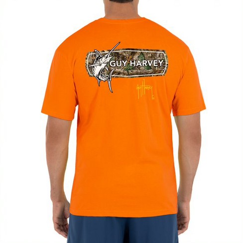 Guy Harvey Men's Jumping Marlin Ii Realtree Short Sleeve Pocket T-shirt -  Dusty Orange Xx Large : Target