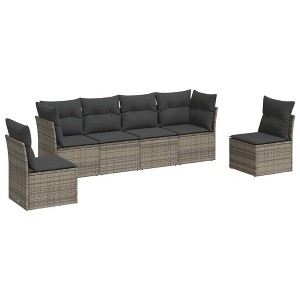 vidaXL Garden Sofa Set Grey, Dark Grey - 1 of 4