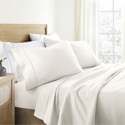 100% Cotton Flannel Sheets,  4PC Super Soft Bed Sheets, Easy Care,  Solid Color - Becky Cameron