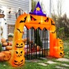 Costway 10.4 x 11.6 ft LED Lighted Halloween Inflatable Pumpkin Archway w/ Curtain Indoor Outdoor Blow up Holiday Decoration w/ Stakes & Water Bags - 4 of 4