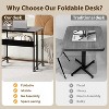 Folding Desk 24.8 Inch Portable Computer Table with Particle Board Top and Metal Frame, Small Study Desk for Home Office Bedroom Living Room - 4 of 4