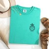 S.W.Smiley Plant Dreams Grow Joy Outline - Women's Garment Dyed Graphic T-Shirt - 2 of 4