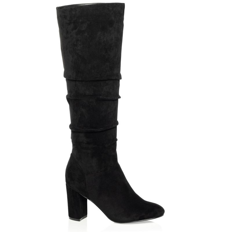 Women's WIDE FIT Petra Knee High Boot - black | CITY CHIC, 1 of 3