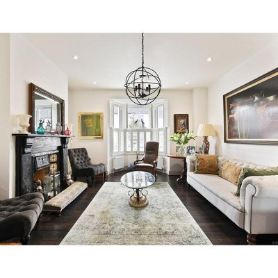 Elegant Wallace 4-Light Crystal Sphere Pendant in Matte Black