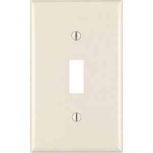 Leviton 1-Gang Plastic Toggle Switch Wall Plate, Light Almond (10-Pack) - 1 of 1