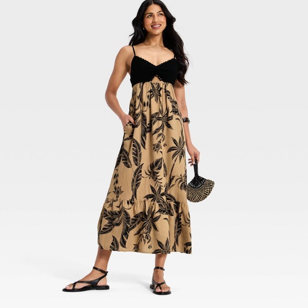 Vestido largo estampado con tirantes de cuentas de mujer - A New Day™ 3