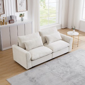 MYINDA  Corduroy Sofa Couch, Deep Seat Couches for Modern Living Room/Apartment/Office - 1 of 4