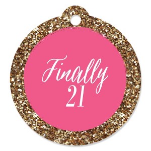 Big Dot of Happiness Finally 21 Girl - 21st Birthday - Party Favor Gift Tags (Set of 20) - 1 of 4