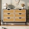 6 Drawer Dresser, Wooden Chest of Drawer, Farmhouse Storage Cabinet with Metal Legs - 3 of 4