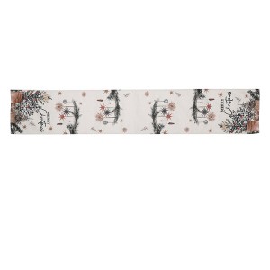 Unique Bargains Christmas Table Runner Christmas Tree Linen Black White Brown 72"x13" 1 Pc - 1 of 4