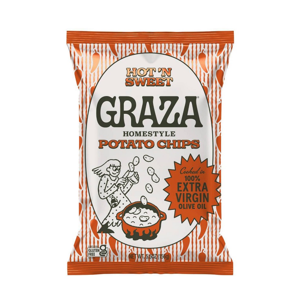 Graza Extra Virgin Olive Oil Hot 'n Sweet Potato Chips Bag - 5.5oz