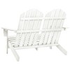 vidaXL Solid Wood 2-Seater Adirondack Chair, White - Comfortable Outdoor Patio and Garden Furniture with Ergonomic Design and Sturdy Frame - 4 of 4