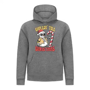 Everyday Kids Christmas Collection Chillin’ Till Christmas Boys Pullover Hoodie – Holiday Sweatshirt - Charcoal Gray - 1 of 1