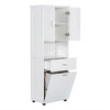 Tall Bathroom Storage Cabinet, Toilet Paper Towels Storage Cabinet, Free Standing Bathroom Organizer, With Tilting Laundry Basket - 4 of 4