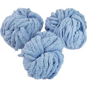 iDIY Chunky Yarn 3 Pack Skeins (72 Yards) - ICY Blue- Fluffy Chenille Yarn Perfect for Blankets, Arm Knitting, Crocheting and DIY Crafts and Projects! - 1 of 3