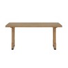 KWPZQEB Rectangular Dining Table, 63" Wooden Kitchen Table with Solid Wood Finish, Farmhouse Kitchen Table with Double Robust Pedestal - 2 of 4
