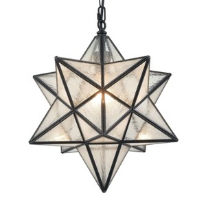 CLAXY Moravian Star Pendant Light Seeded Glass Shade, 16 inches - 1 of 4