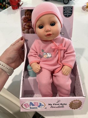 Baby Born My Real Baby Doll Annabell, Blue Eyes: Realistic Soft-Bodied Baby  Doll, Kids Ages 3+, Sound Effects, Drinks & Wets, Mouth Movements, Cries
