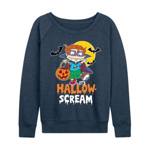 Women's - Rugrats - It's Hallow Scream Lightweight French Terry Wide Neck Long Sleeve Shirt - 1 of 4
