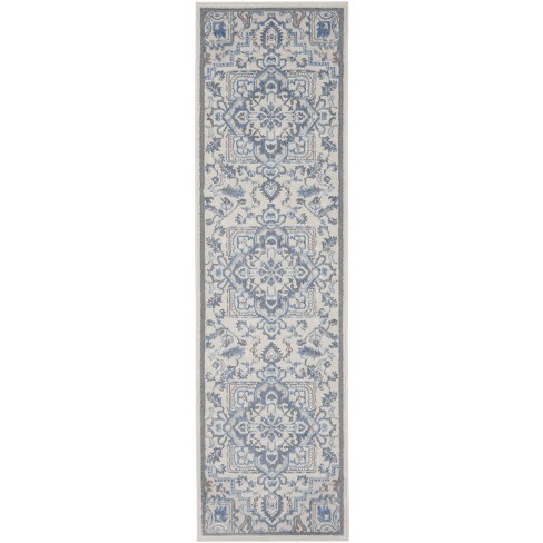 Nourison Elation Bohemian Medallion Indoor Rug Ivory Blue 2'3