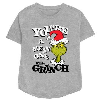 Women's Dr. Seuss Christmas The Grinch You're a Mean One Portrait T-Shirt