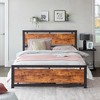 VECELO Twin/Full/Queen/King Size Bed Frame with Wooden Headboard, Metal Bed Platform No Box Spring Needed with Heavy Duty Steel Slat, Brown - 4 of 4