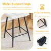 Lyngins Bar Chair Set of 2, Ergonomic Counter Height Bar Stools with Black Metal Legs & Rounded Backrest, Counter Stools for Bars/Living Room - 2 of 4
