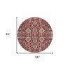 Red Beige And Charcoal Oriental Washable Indoor Outdoor Area Rug - 3 of 4