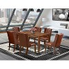 HomeStock 7-Piece Rectangle Mahogany Finish Solid Wood Top Dining Table with 6 Chairs - 2 of 4