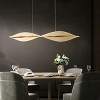 Modern LED Wave Pendant Light, Gold Linear Chandelier with Acrylic Panels for Kitchen Island or Dining - 3 of 4