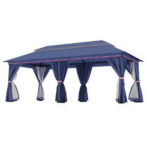 YARDGRACE Semi-permanent Patio Gazebo 10'x20' with Expansion Bolts, Outdoor Heavy Duty Party Shelter with Double Roof - 1 of 4