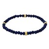 Steeltime  men's sterling silver and blue lapis beaded stretch bracelet - 2 of 2