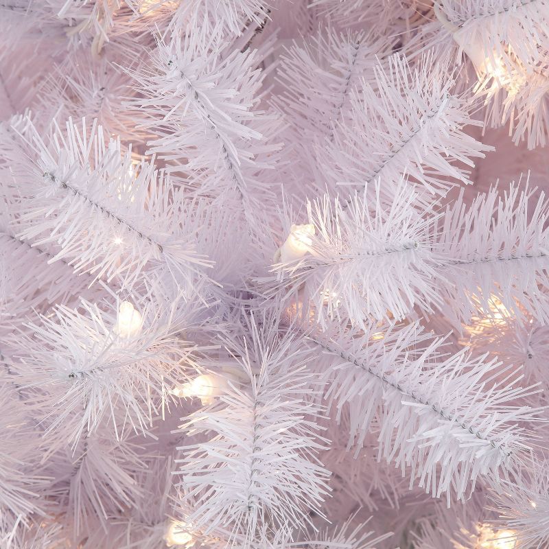 6.5ft Puleo Pre-Lit White Northern Fir Artificial Christmas Tree Clear Lights, 4 of 5